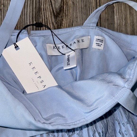 Keepsake the label lace cropped top baby blue NEW sample small - Picture 3 of 6